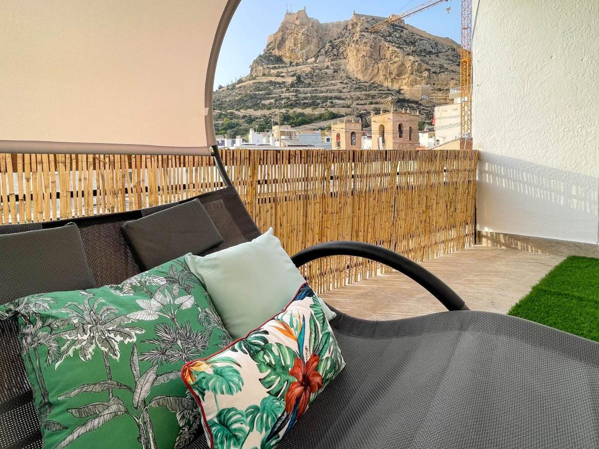 La Terraza. Vistas Al Castillo A 1 Min. De La Playa Alicante Kültér fotó